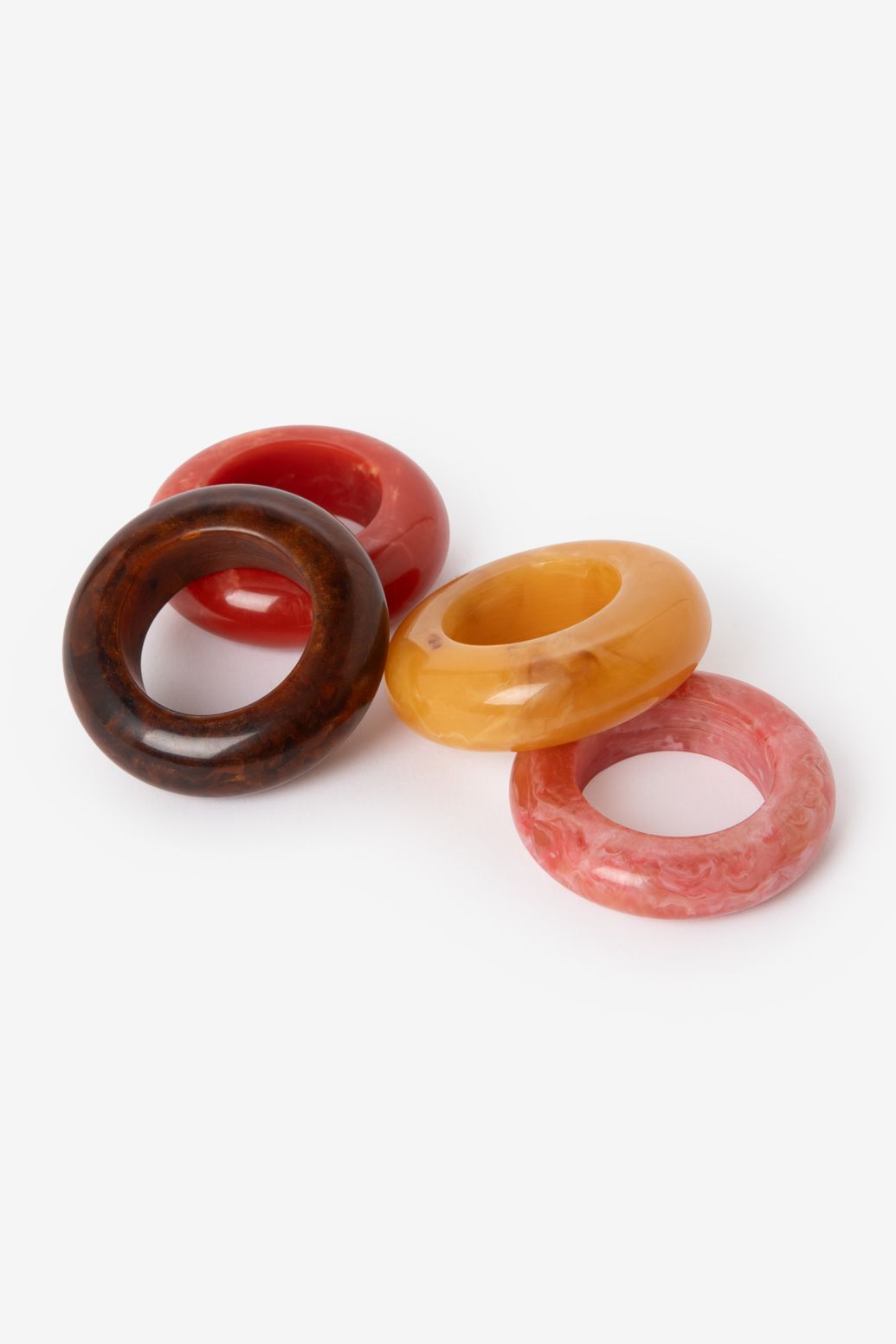Ronds de serviette en résine - multicolore