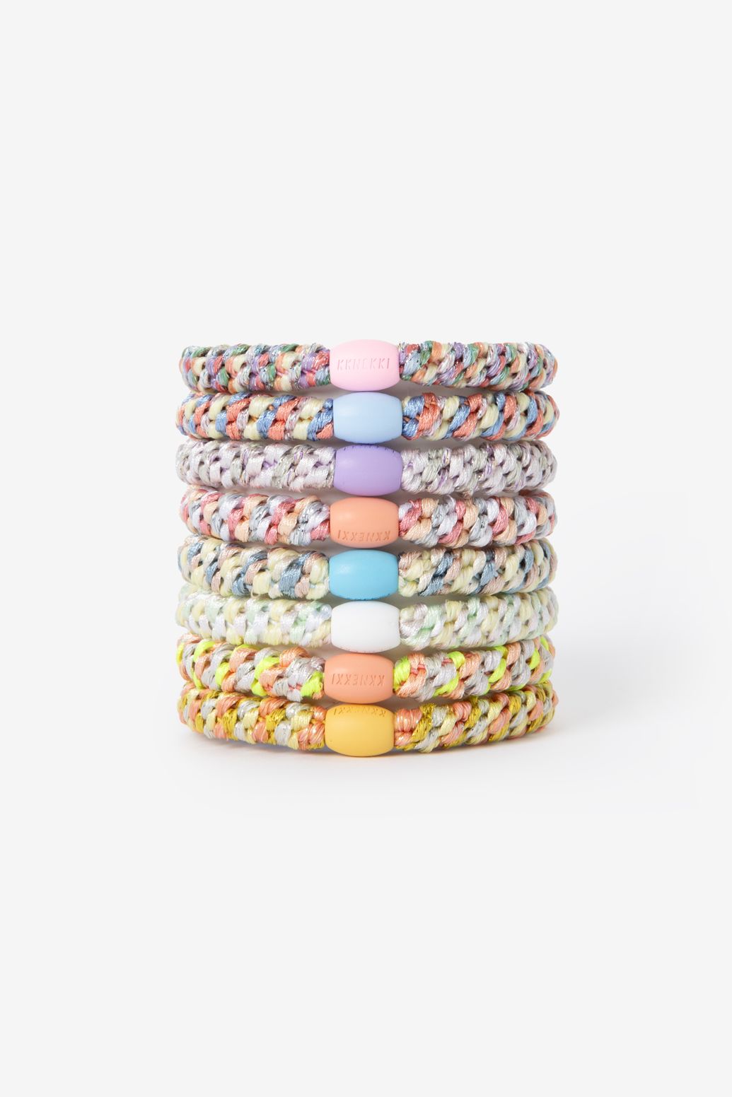 Kknekki multicolour gevlochten haarelastieken