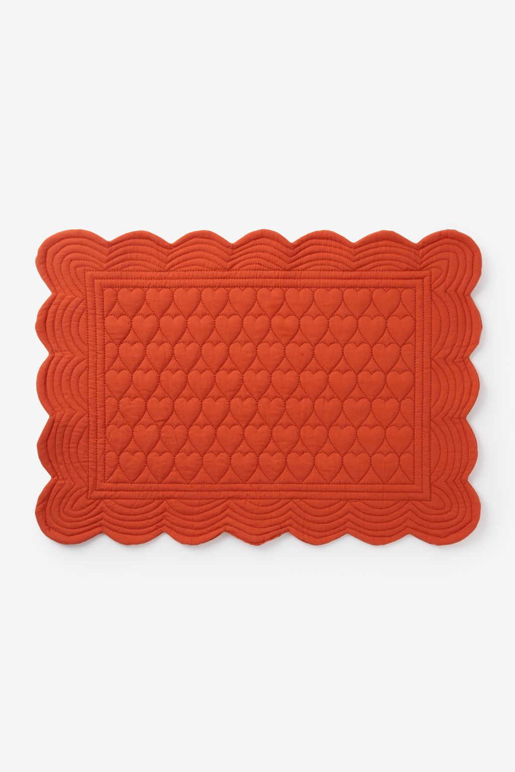 Platzdeckchen mit Herzsteppung - rot