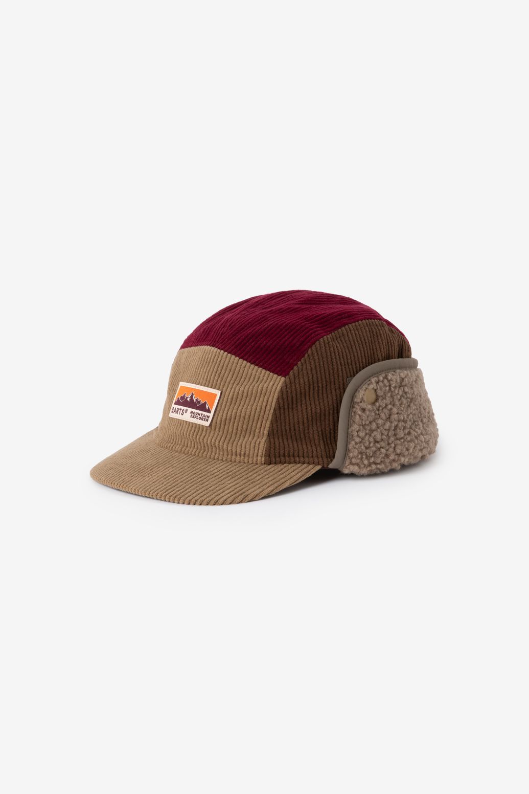 BARTS lichtbruine corduroy pet met colourblock