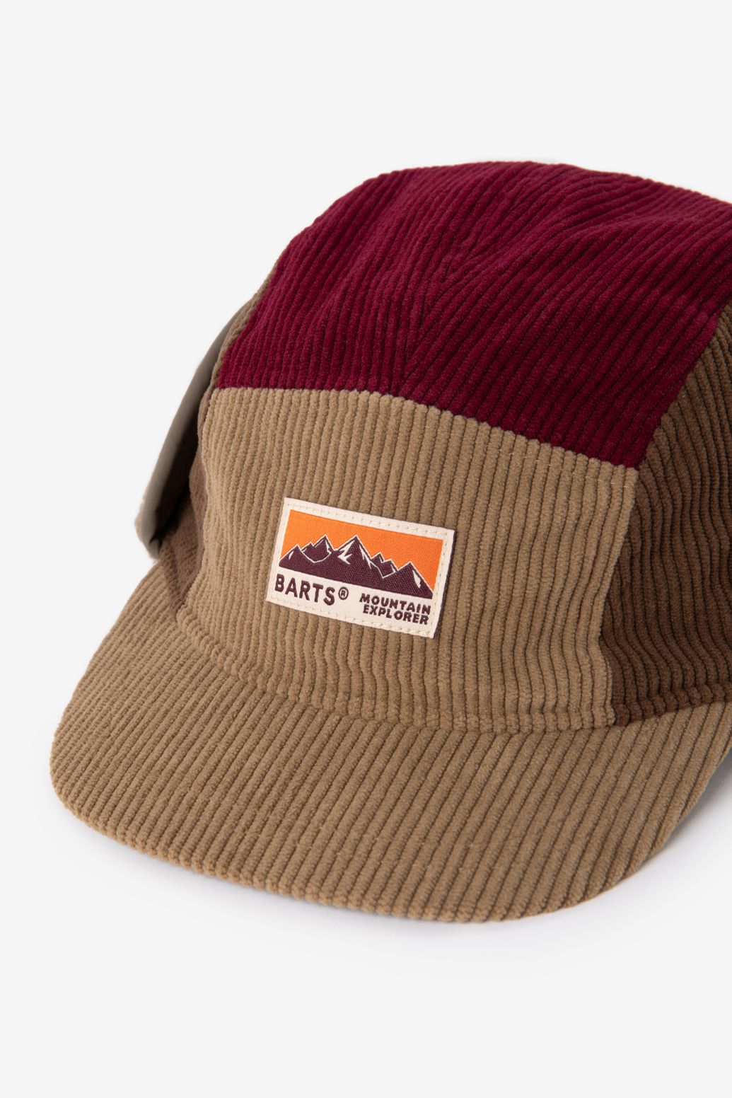 BARTS lichtbruine corduroy pet met colourblock