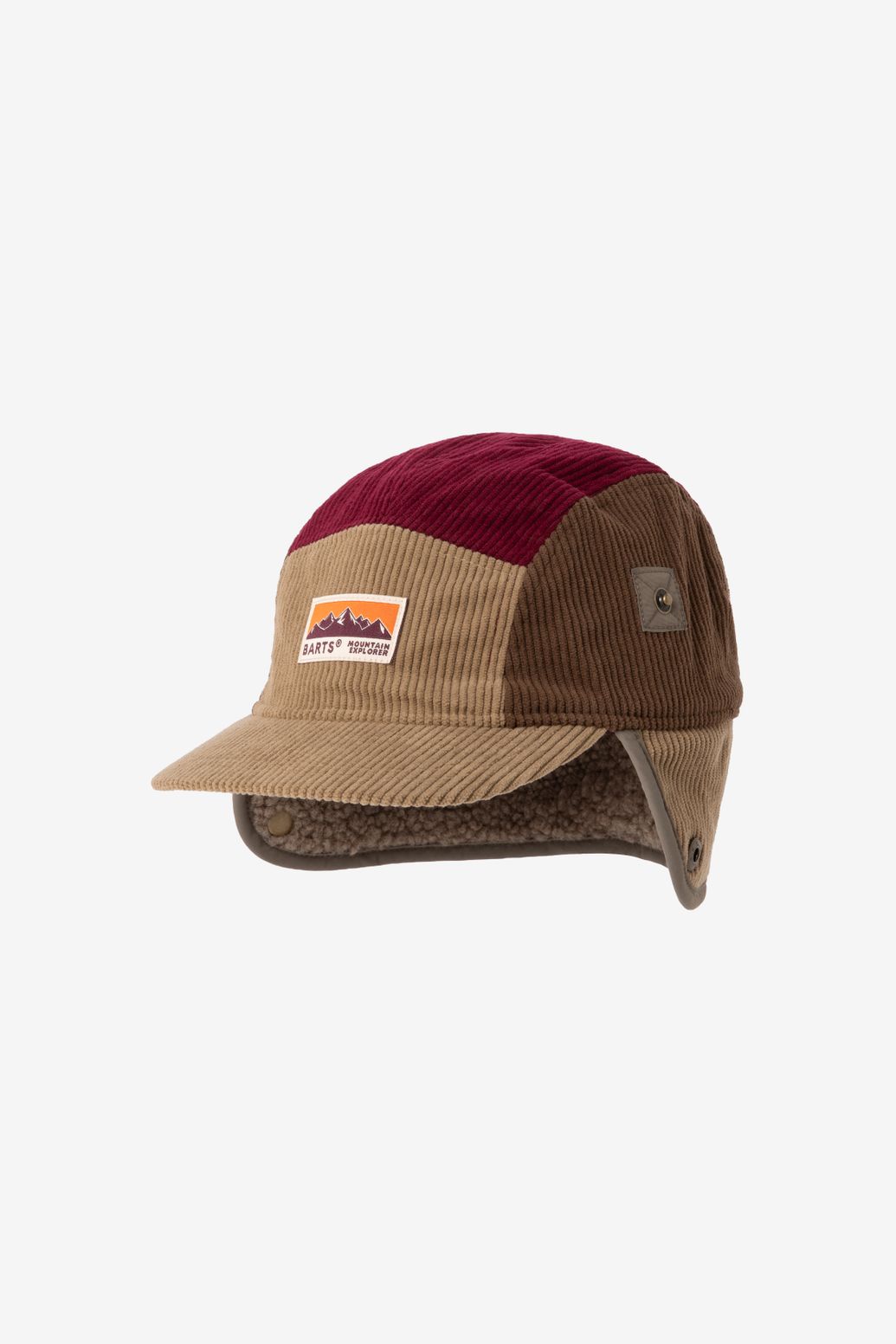 BARTS lichtbruine corduroy pet met colourblock
