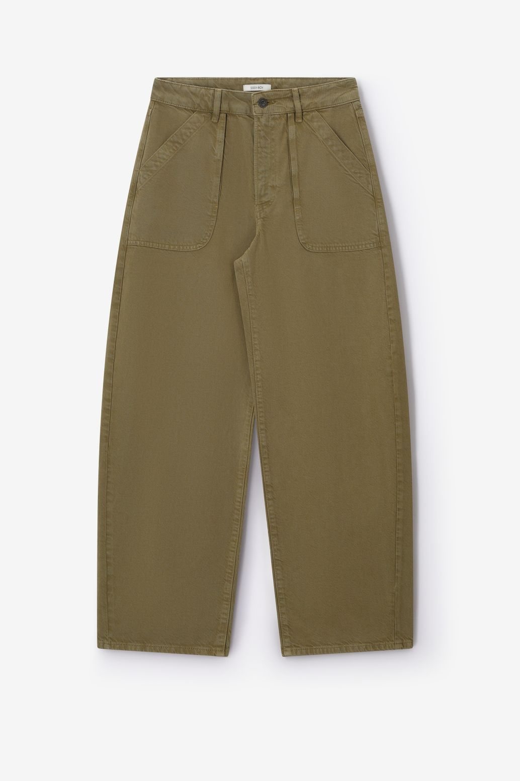 Pantalon barrel taille mi-haute - vert foncé