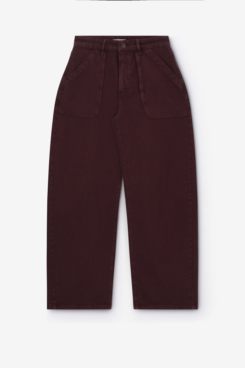 Donkerbruine mid waist barrel broek