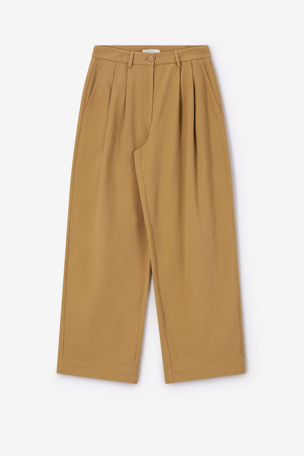 Gerade High Waist Hose - hellbraun