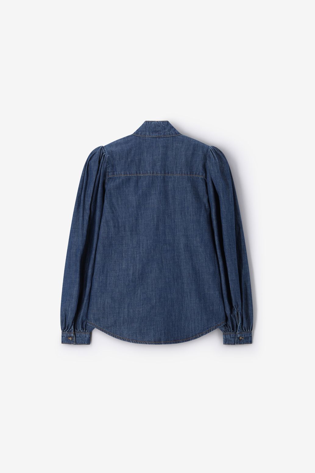 Jeansbluse mit Schleife - dunkelblau