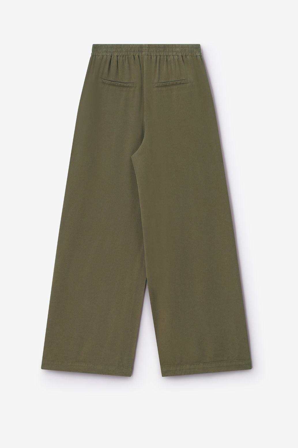 Pantalon jambes larges et taille haute - vert foncé
