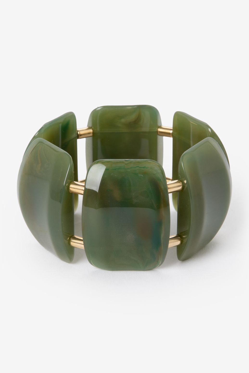 Groene vierkante resin armband