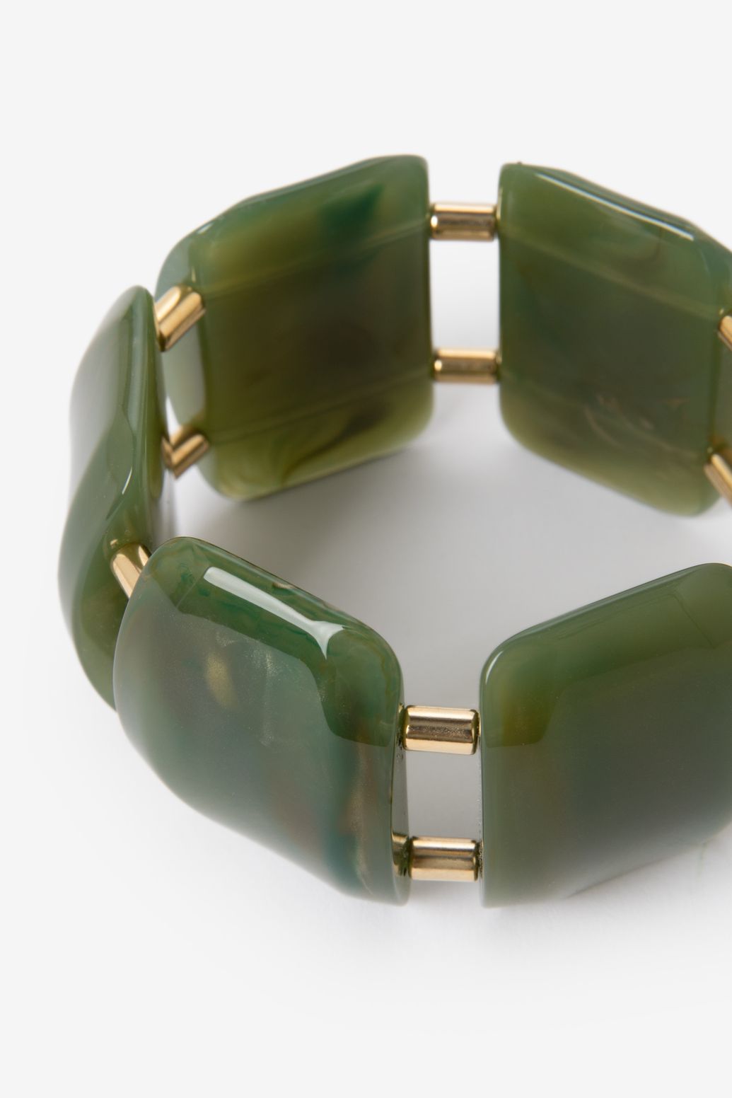 Groene vierkante resin armband
