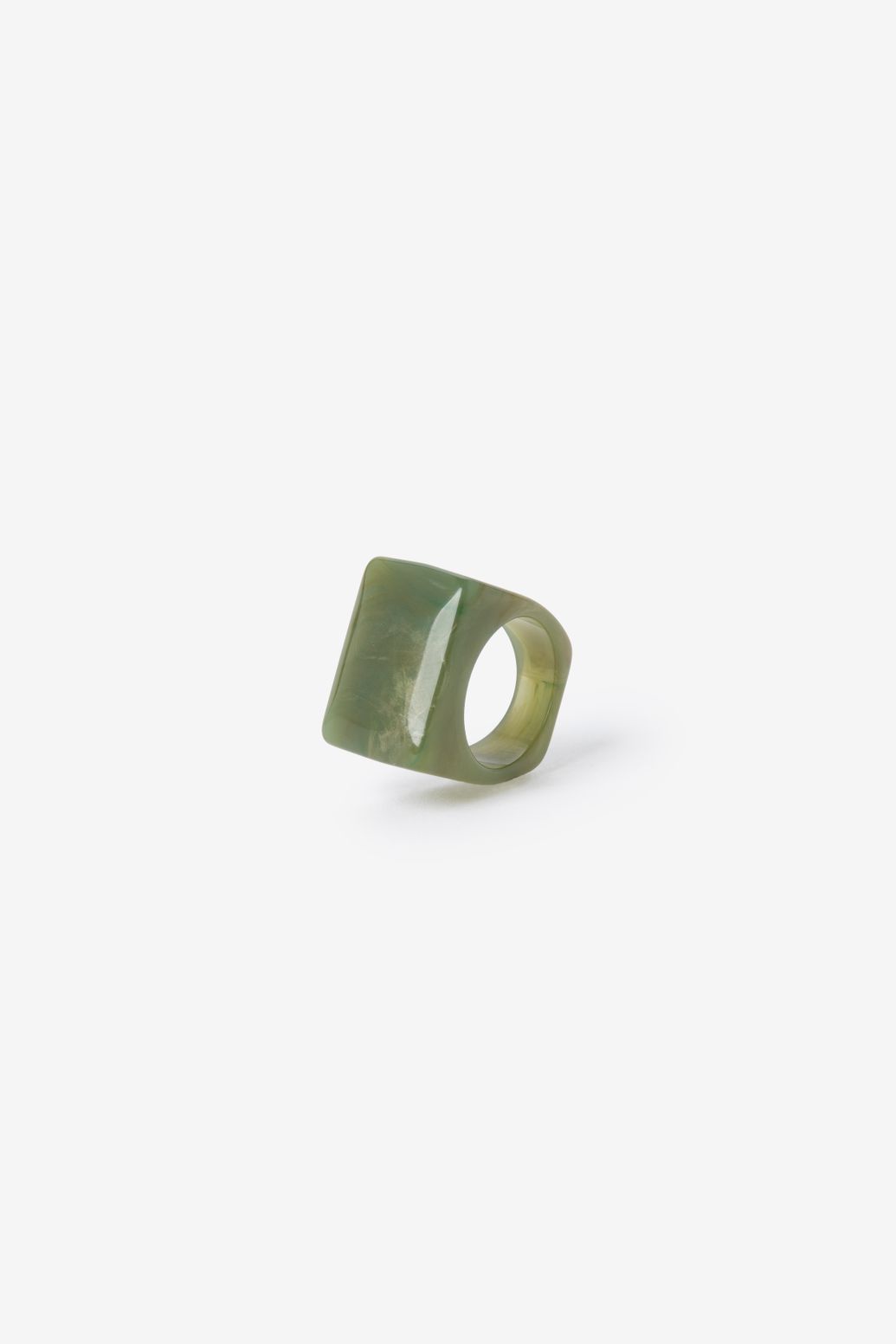Eckiger Resin-Ring - grün