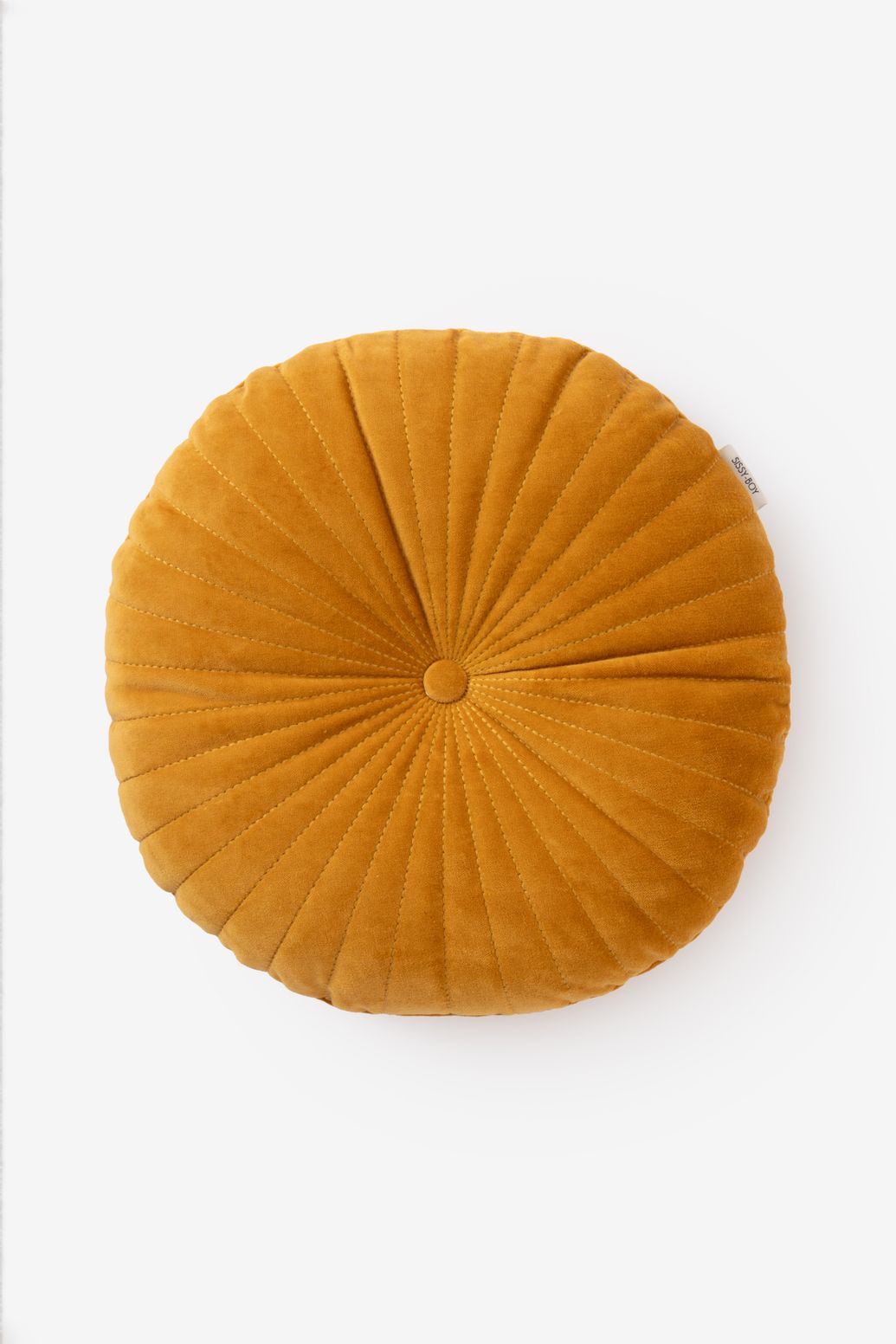 Rundes Samtkissen - gelb