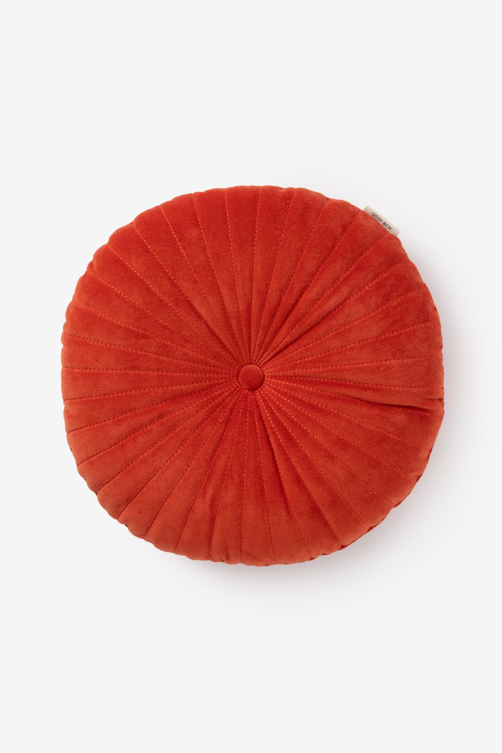 Coussin rond en velours - rouge