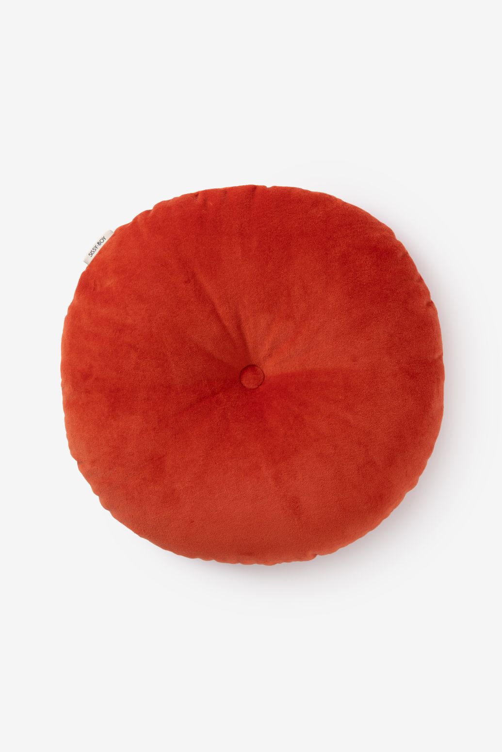 Coussin rond en velours - rouge