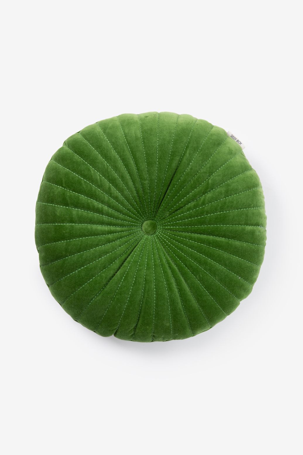 groen rond velvet kussen