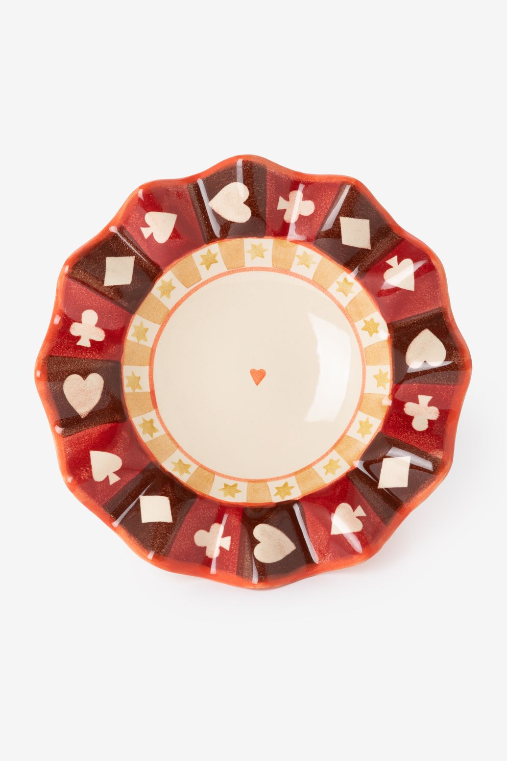Schale mit Kartenspielmotiv - mehrfarbig