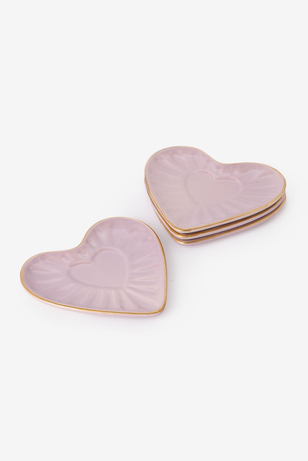 Assiettes à dessert cœur - violet clair