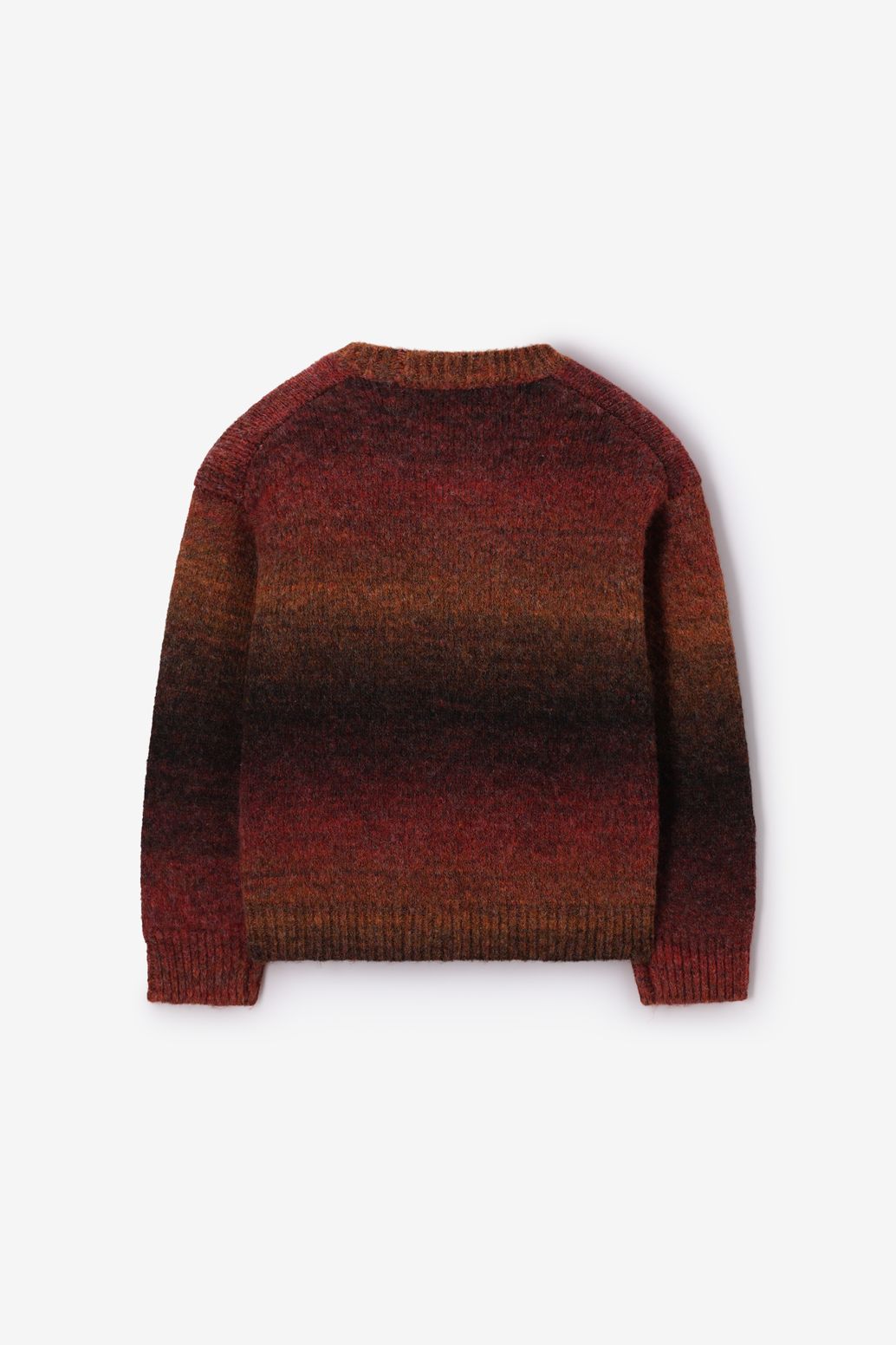 Pull tricoté avec effet dégradé - rouge foncé
