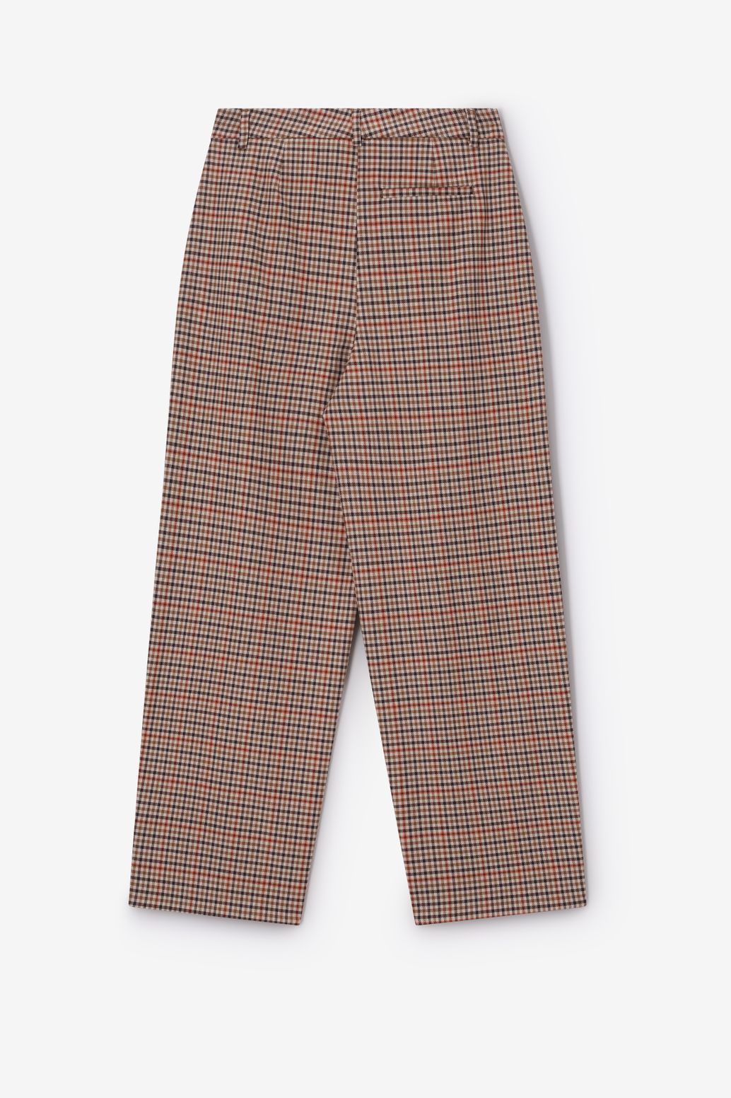 Karierte High Waist Hose - hellbraun