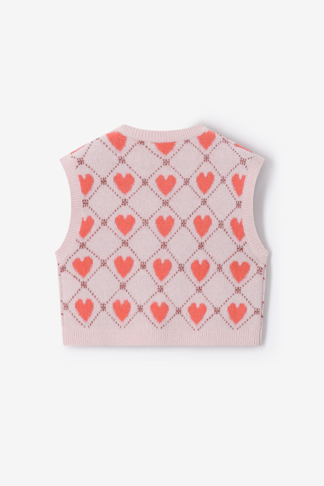 Woll-Spencer mit Herzmuster - rosa