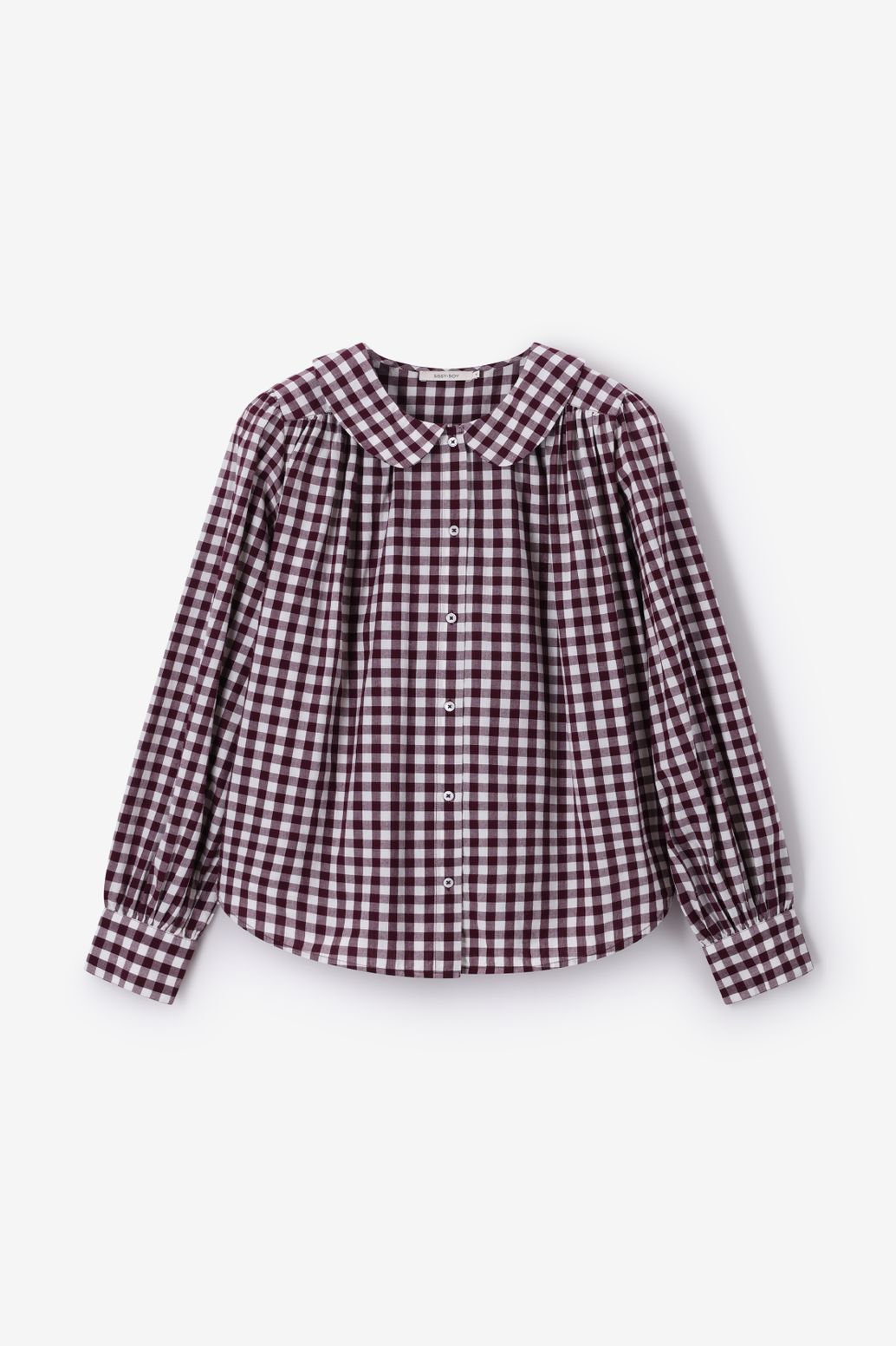 Bluse mit Vichy-Karo - dunkelrot
