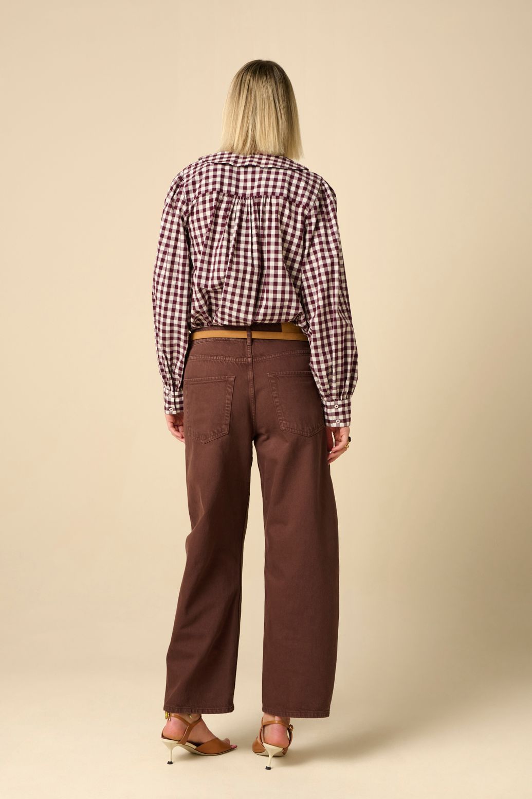 Bluse mit Vichy-Karo - dunkelrot