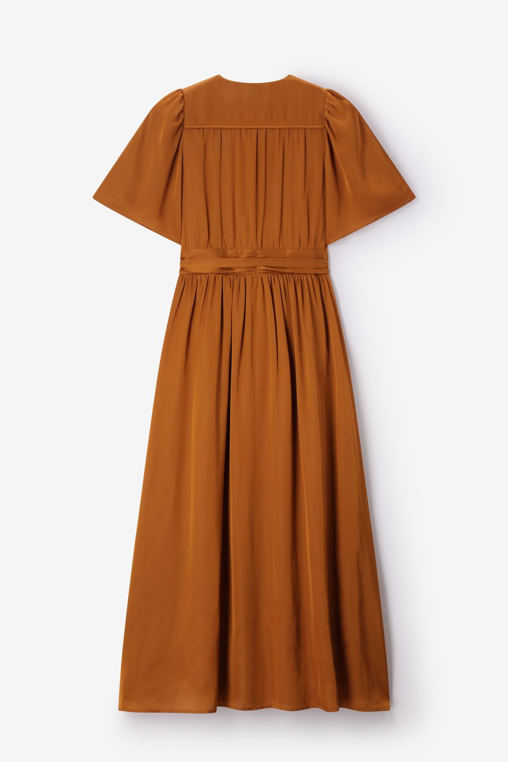 Robe longue effet portefeuille - marron