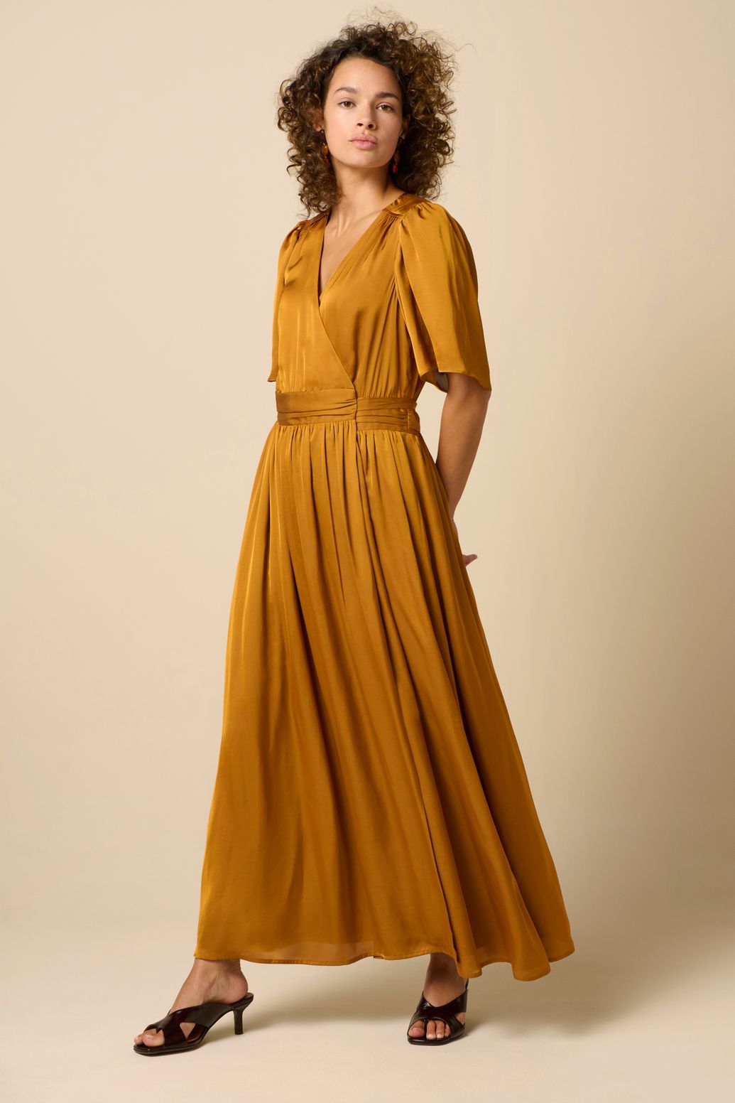 Maxi-Wickelkleid - braun