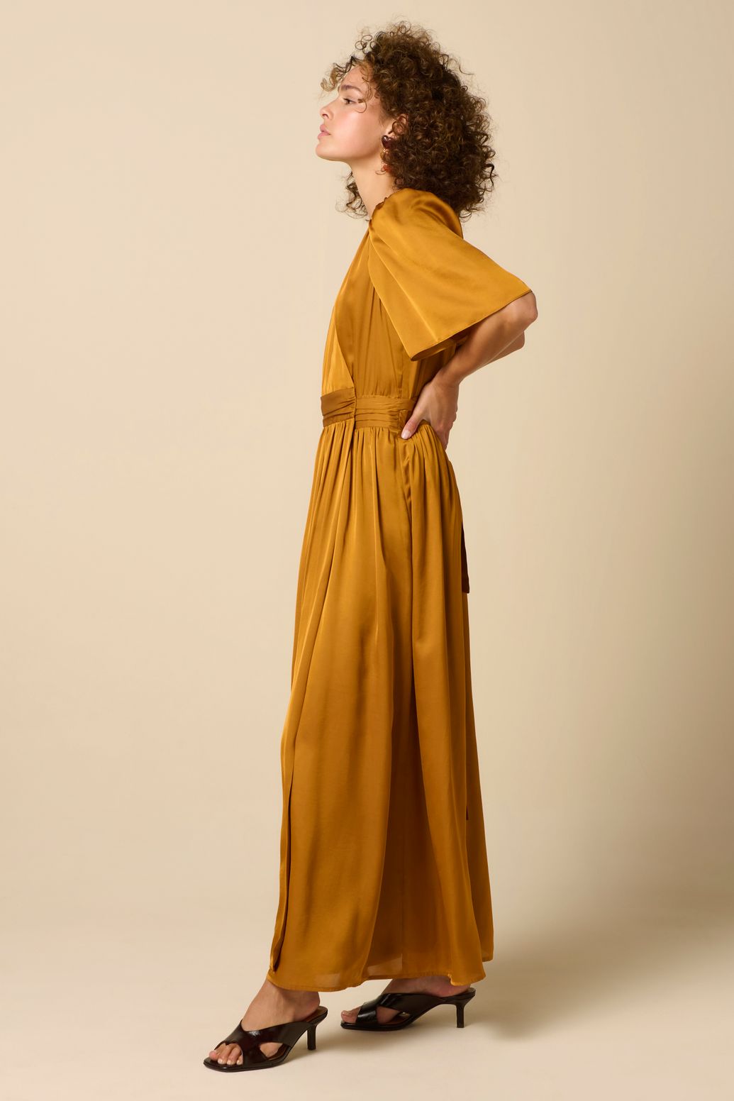 Maxi-Wickelkleid - braun