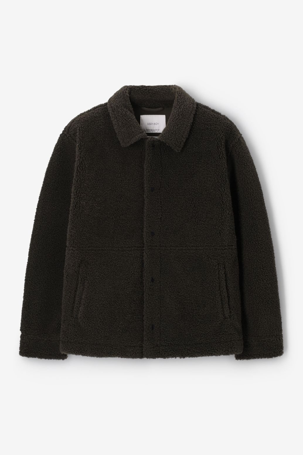 Donkergroene teddy jas