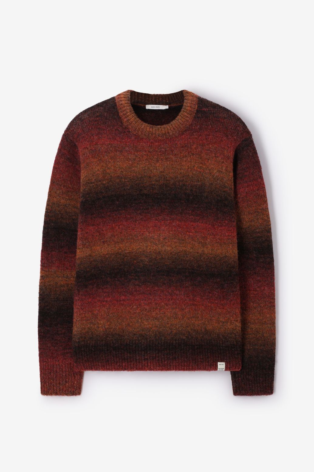 Pull rayé avec effet dégradé - rouge foncé