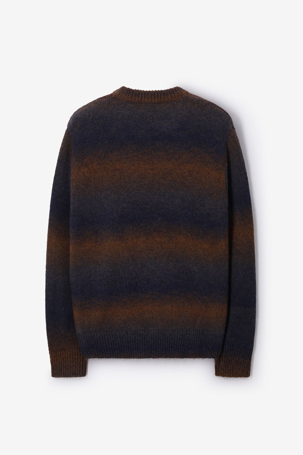 Donkerblauwe gestreepte gradient trui