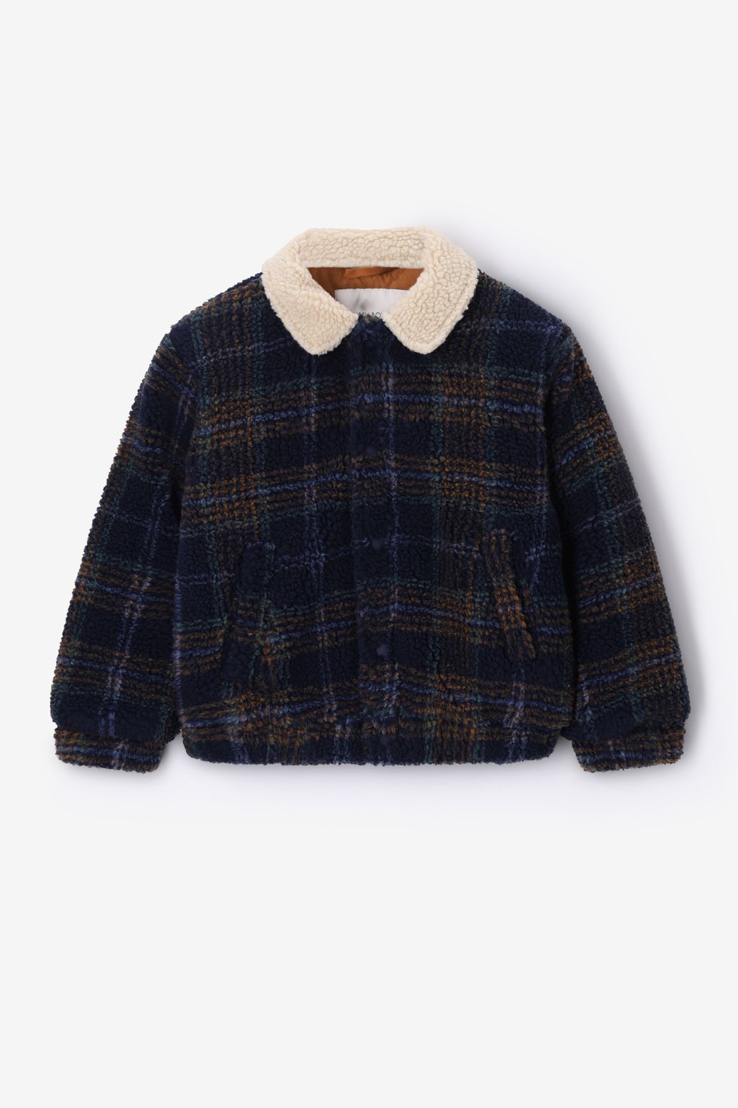 Donkerblauwe teddy jas