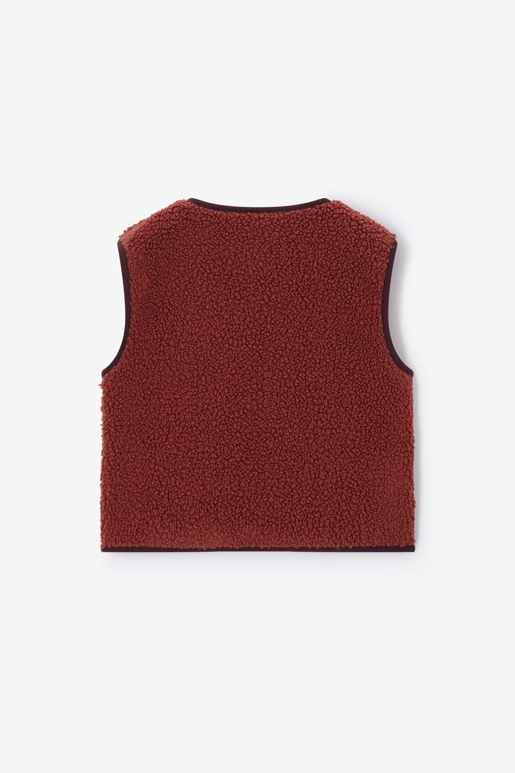 Donkerrood teddy gilet met smiley