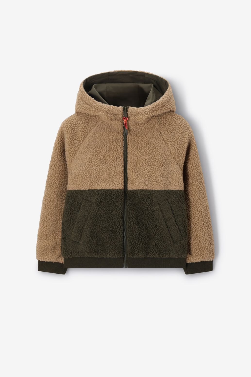 Veste réversible duveteuse - vert foncé