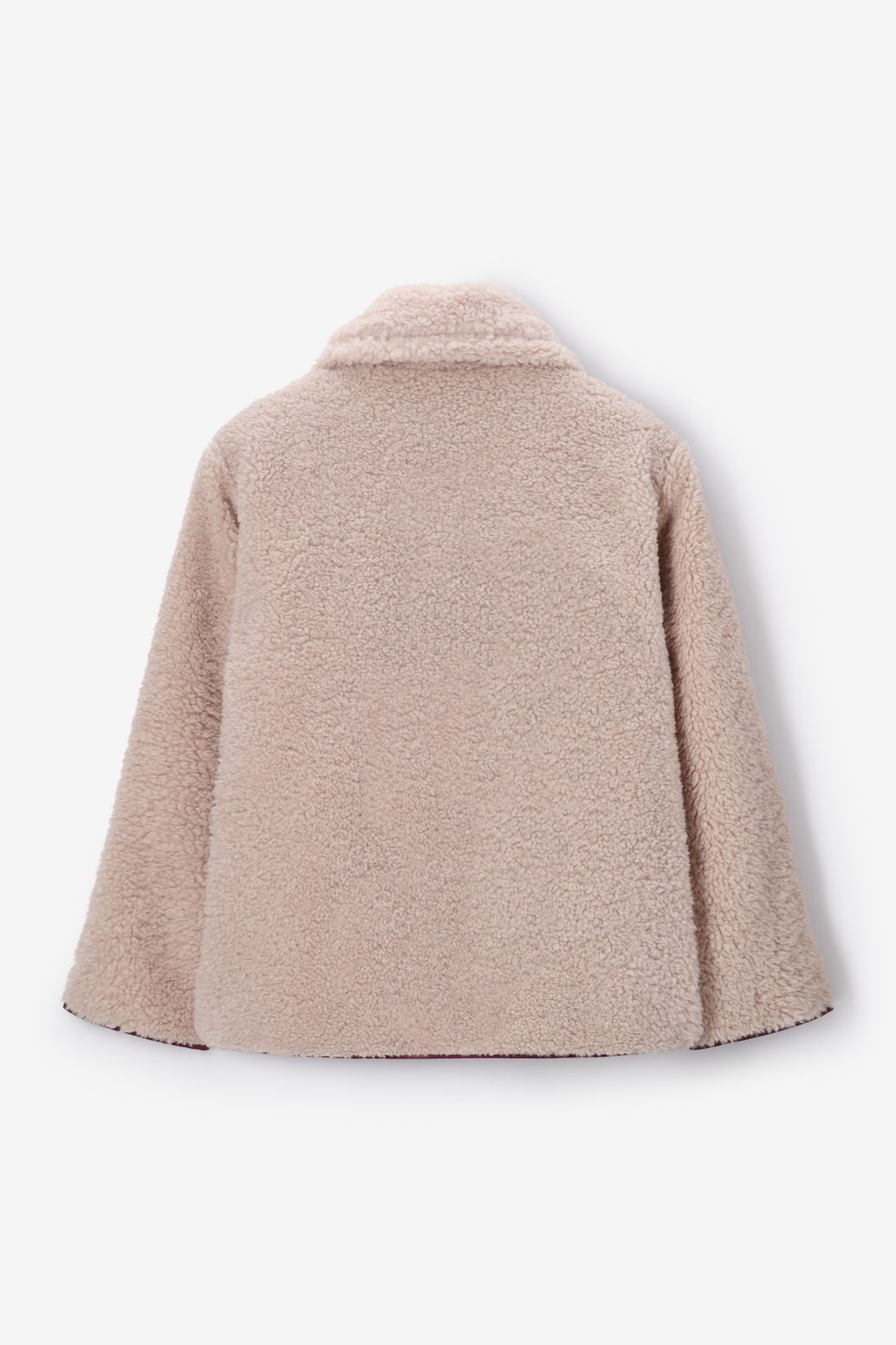 Beige reversible teddy jas