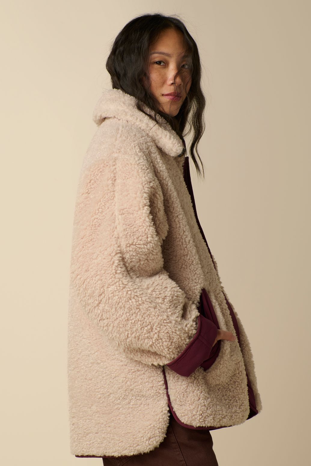Veste duveteuse réversible - beige