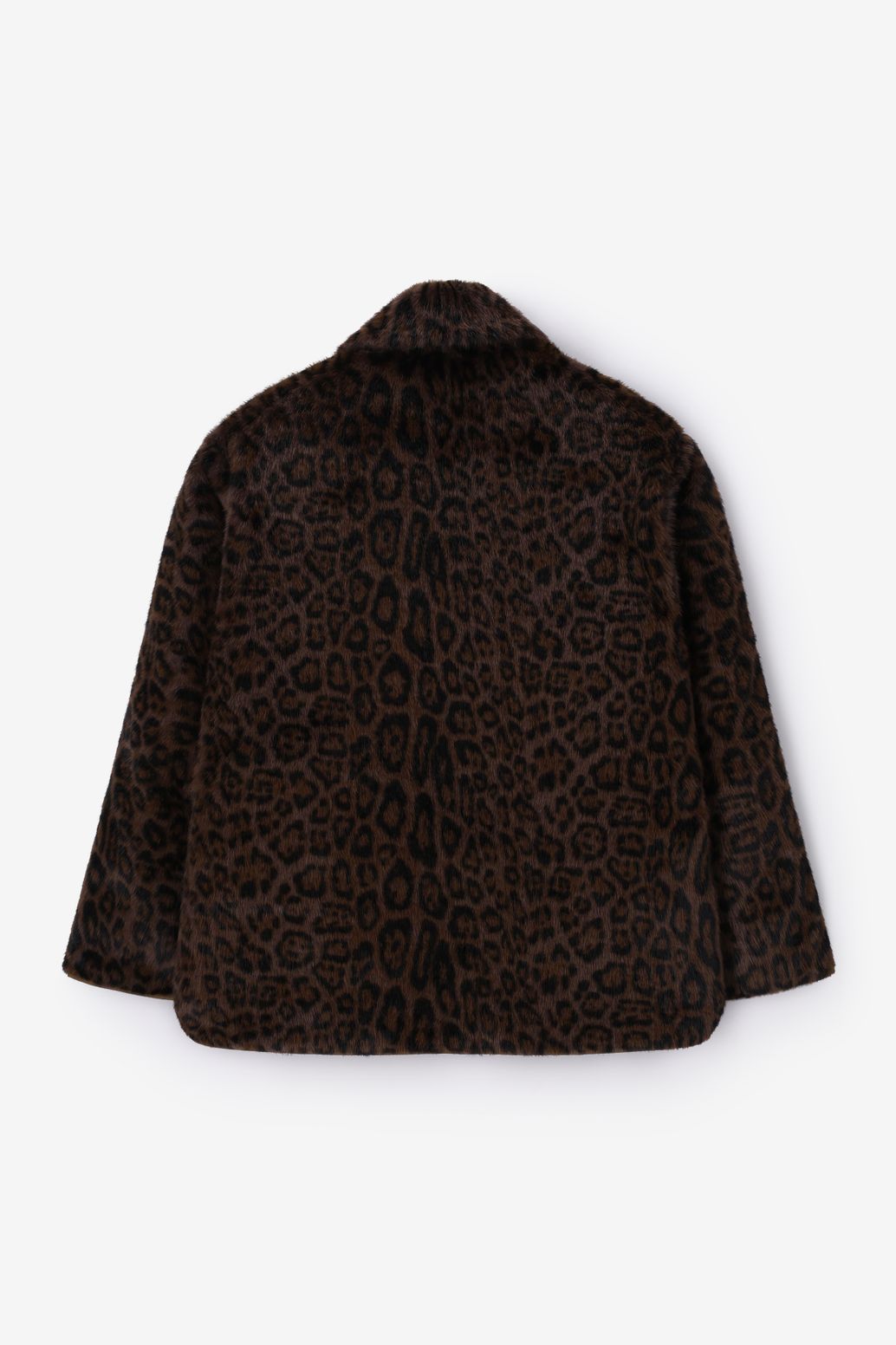 Donkerbruine reversible faux fur jas