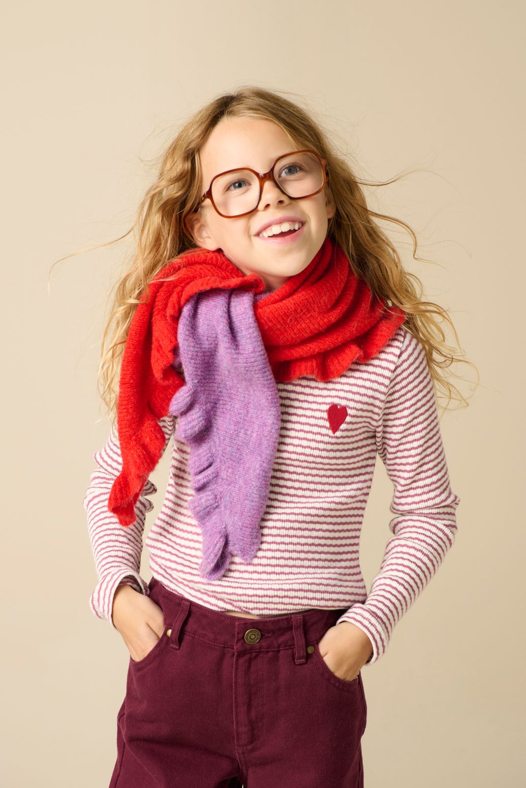 Gestreiftes Langarmshirt - lila