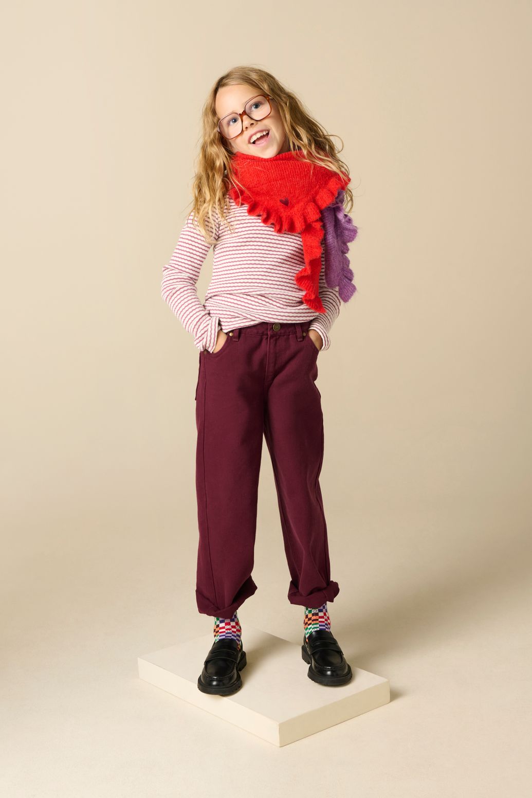 Gestreiftes Langarmshirt - lila