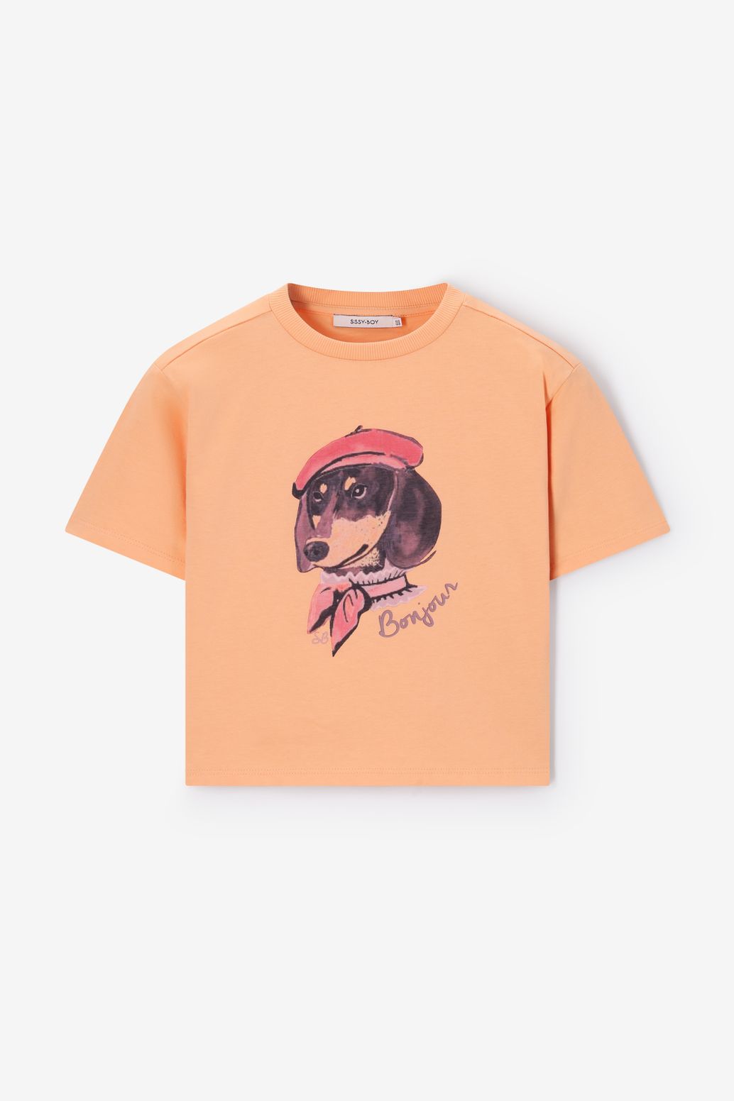 T-shirt boxy avec illustration - orange clair