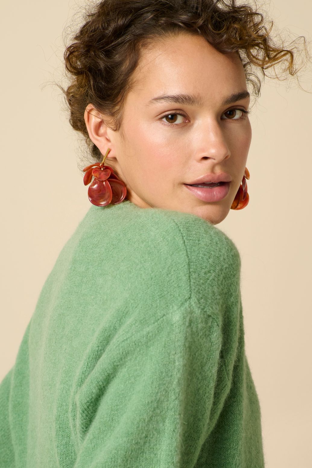 Groen gebreid vest
