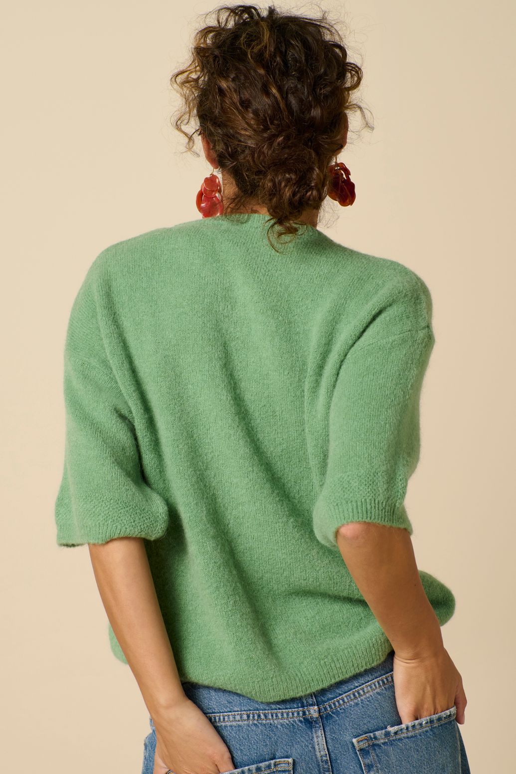 Groen gebreid vest