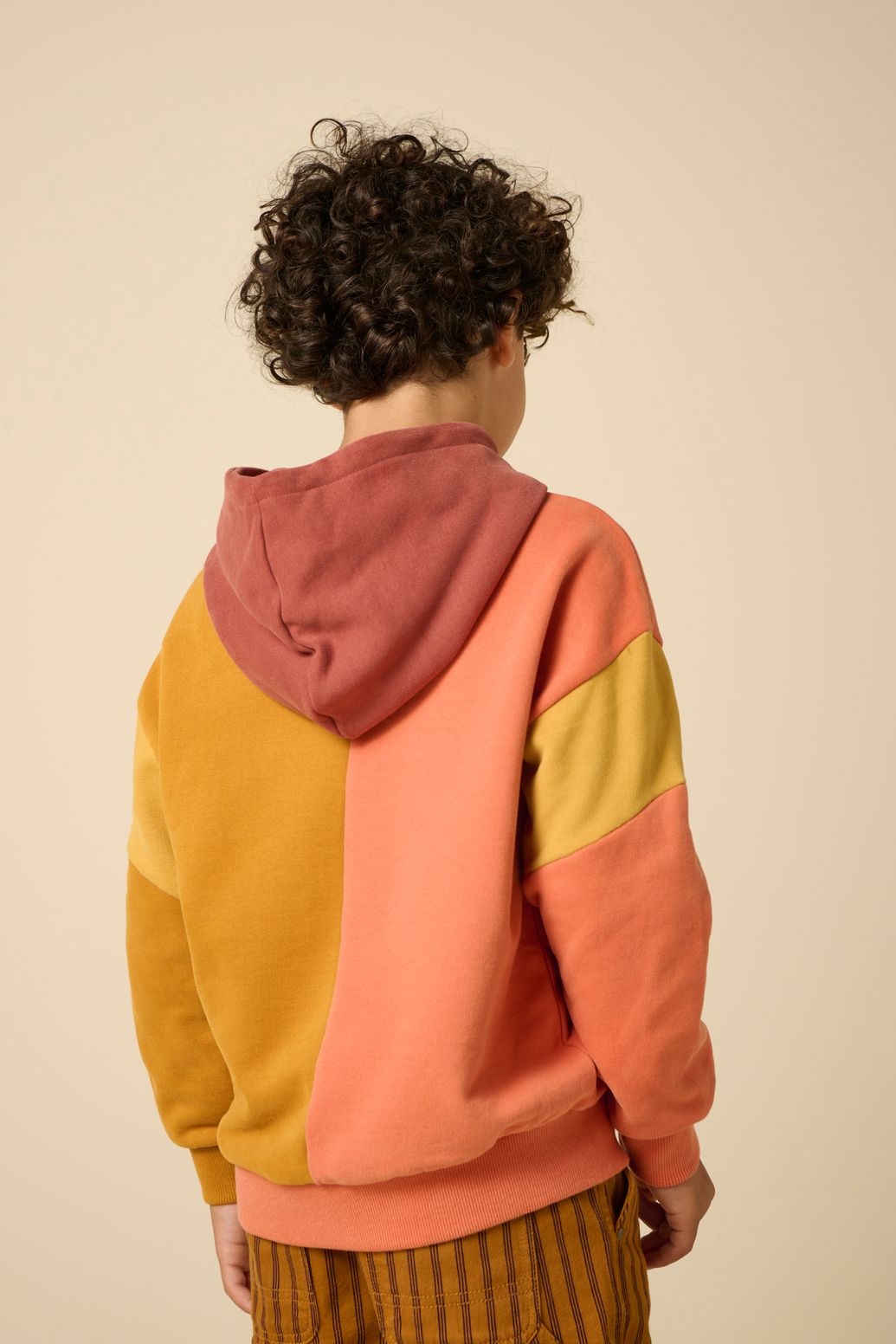 Hoodie in Colorblocking-Optik - orange