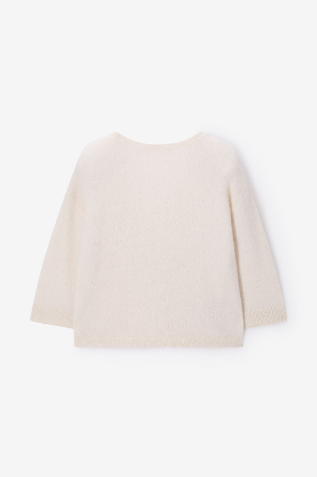 Beige reversible trui met kant