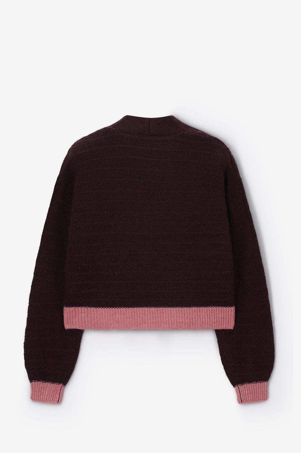 Gilet en laine avec liens à nouer - marron foncé