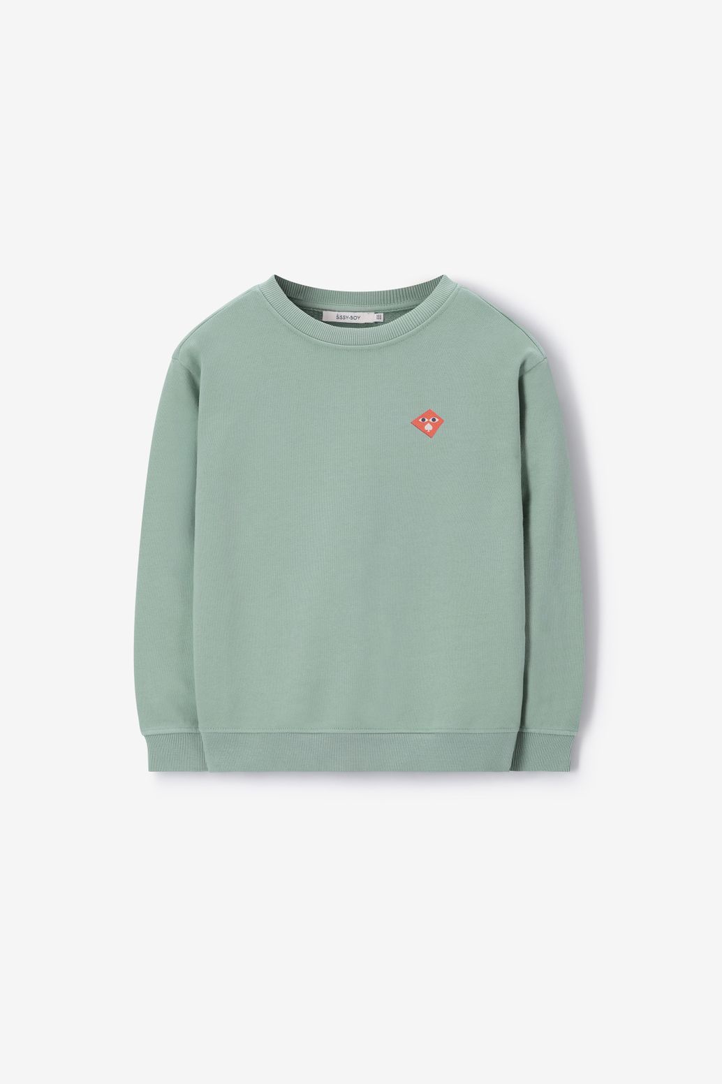 Lichtgroene sweater met artwork
