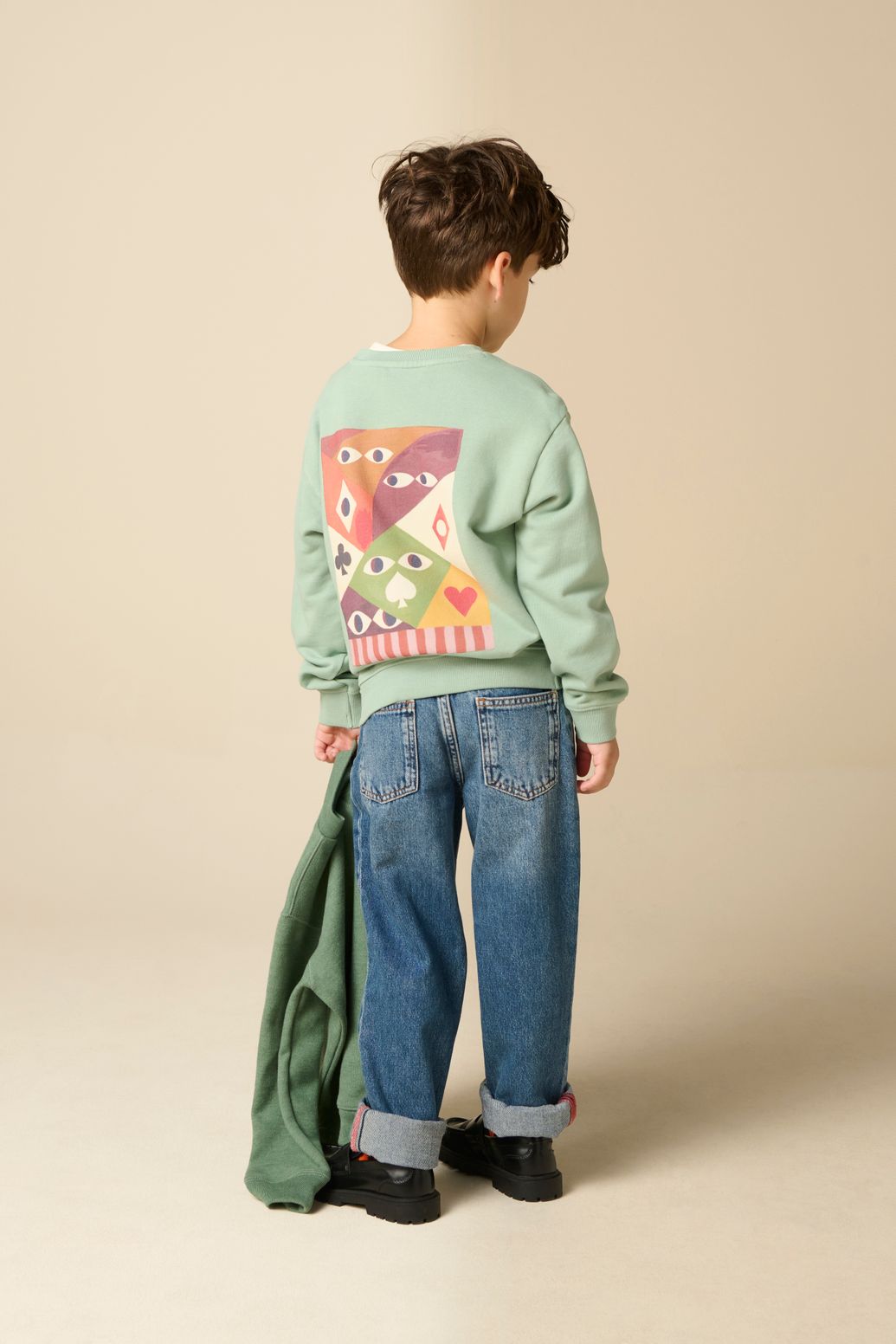 Sweater mit Artwork-Print - hellgrün