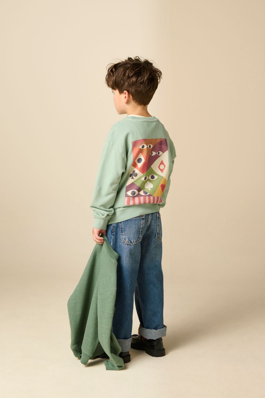 Sweater mit Artwork-Print - hellgrün
