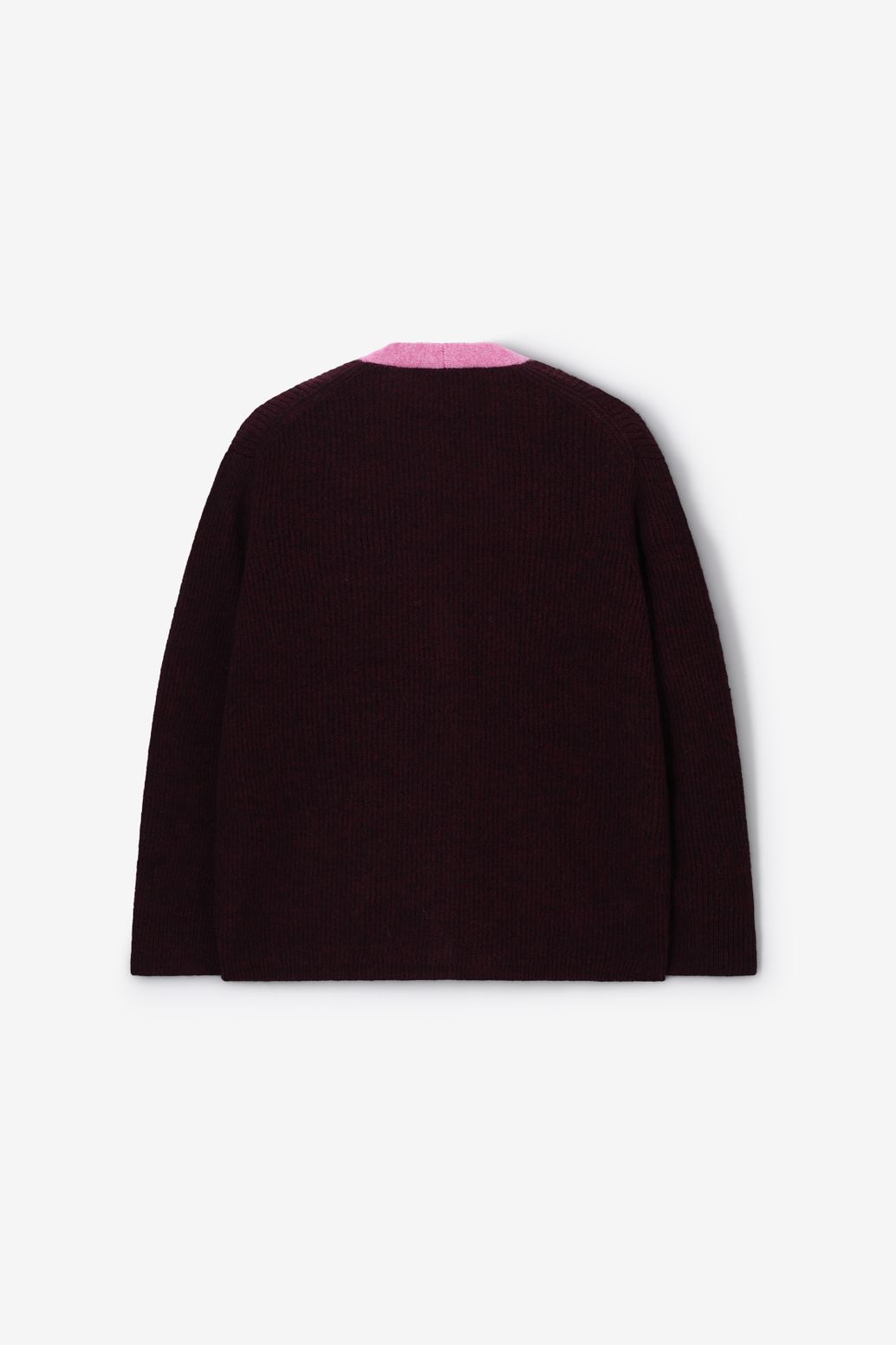 Donkerrood wollen V-hals vest