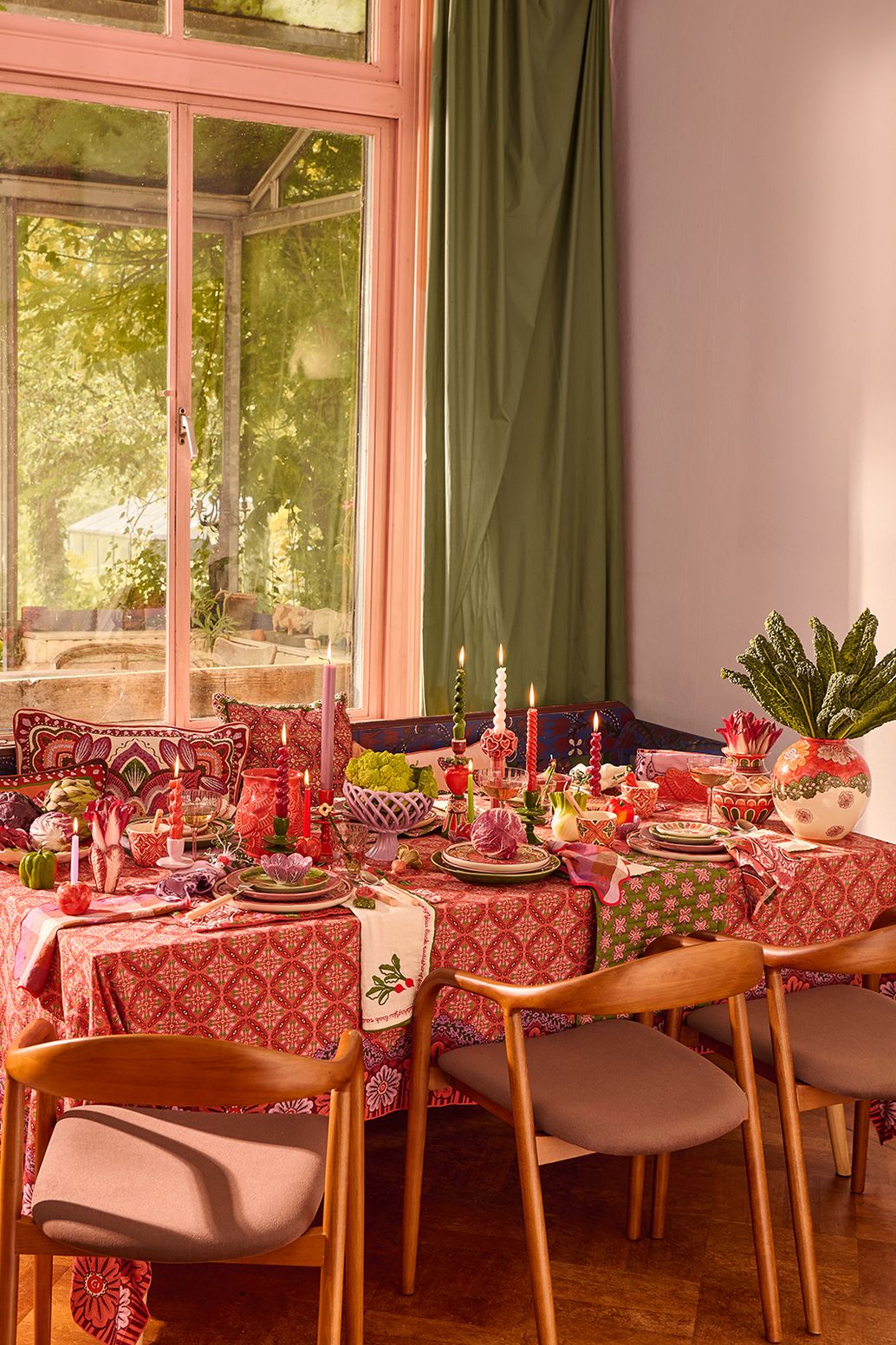 Roze kandelaar met hartjes